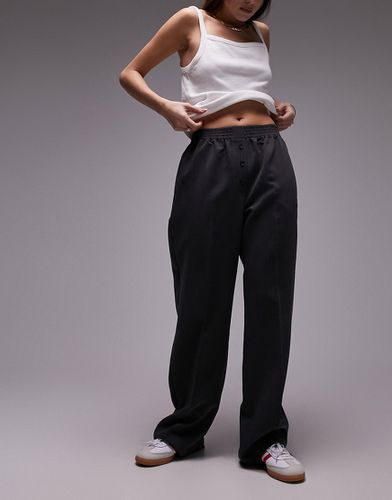 Pantaloni sartoriali grigi con dettagli stile boxer - Topshop - Modalova