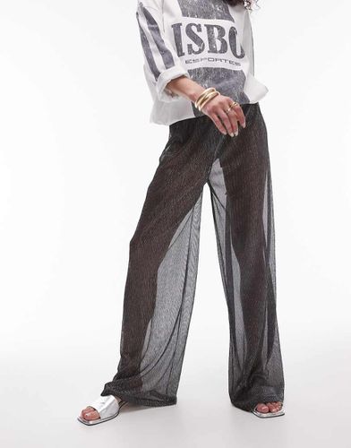 Pantaloni trasparenti neri in lurex - Topshop - Modalova