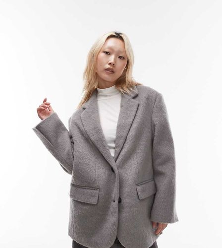 Blazer en laine brossée - Topshop Petite - Modalova