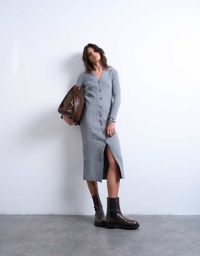 Robe mi-longue façon gilet en maille - Topshop - Modalova