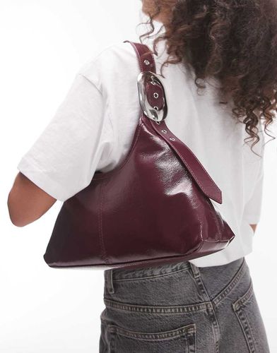 Samuel - Borsa da spalla bordeaux con fibbia - Topshop - Modalova