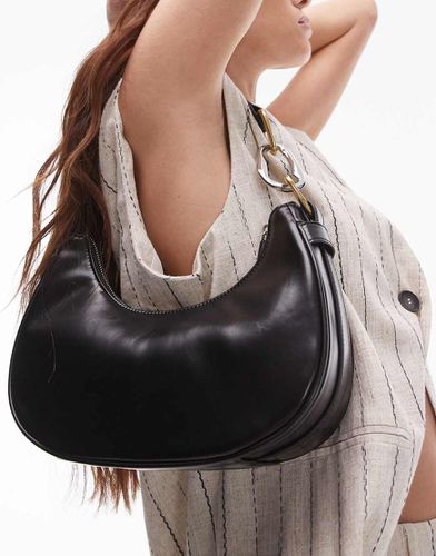 Suki - Borsa da spalla nera con dettagli in metallo misto - Topshop - Modalova