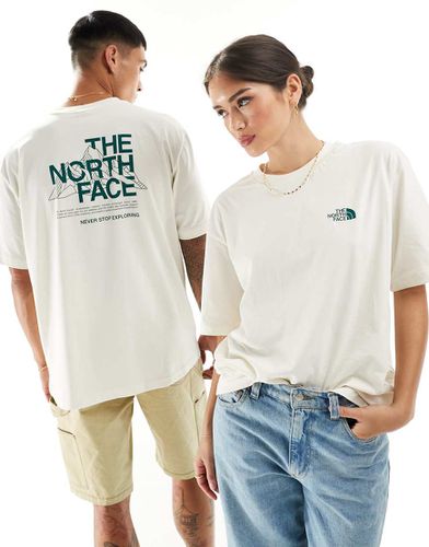 T-shirt oversize sporco con stampa di montagne sul retro - The North Face - Modalova