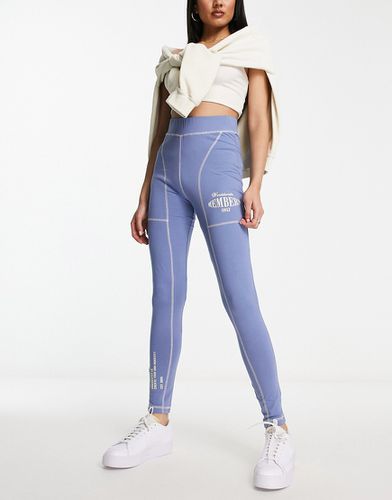 Leggings azzurri con grafica in coordinato - The Couture Club - Modalova