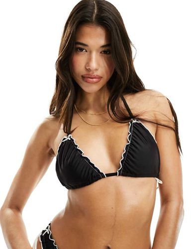 Brooke - Top bikini con bordo ondulato a contrasto e fiocco - The Frolic - Modalova