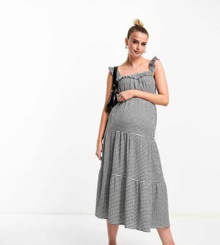 Maternity - Gonna da mare estiva a balze nera e bianca a quadretti in coordinato - The Frolic - Modalova