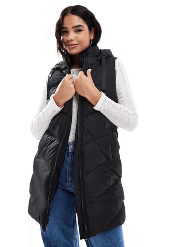 Gilet taglio lungo imbottito con cappuccio - Threadbare - Modalova