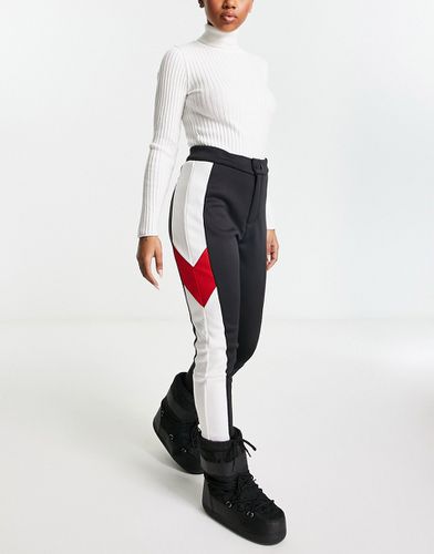 Pantaloni da sci neri e bianchi con pannelli - Threadbare - Modalova