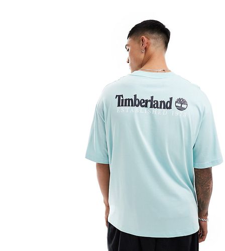 T-shirt azzurra oversize con scritta grande del logo sul retro - Timberland - Modalova