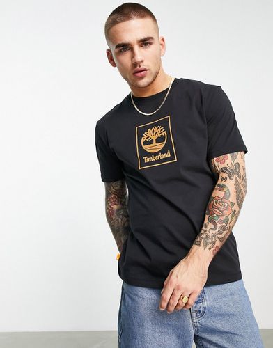 Stack - T-shirt nera con logo - Timberland - Modalova