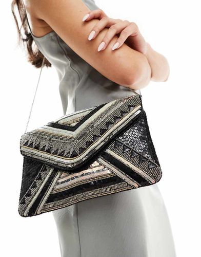 Pochette a busta con perline oro e nera - True Decadence - Modalova