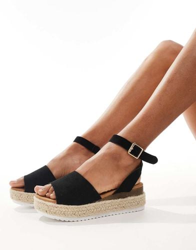 Sandali neri flatform stile espadrilles - Truffle Collection - Modalova