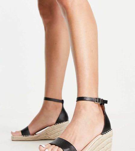 Zeppe stile espadrilles nere a pianta larga - Truffle Collection - Modalova