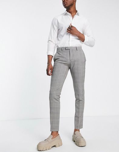 Melcher - Pantaloni da abito skinny a quadri marroni tono su tono - Twisted Tailor - Modalova