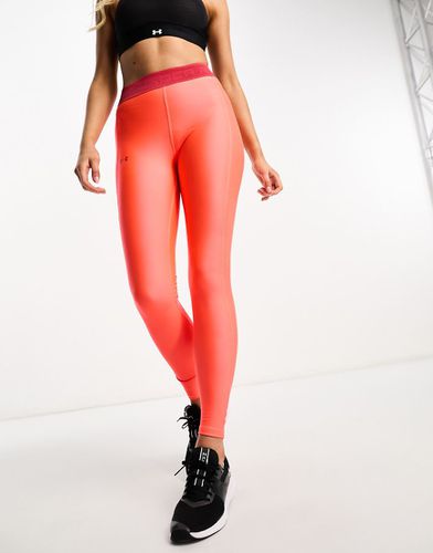 Leggings rossi con fascia in vita con logo - Under Armour - Modalova