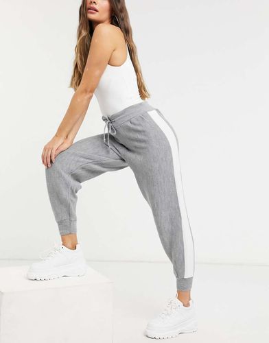 Joggers in maglia con riga sportivi grigi - UNIQUE21 - Modalova