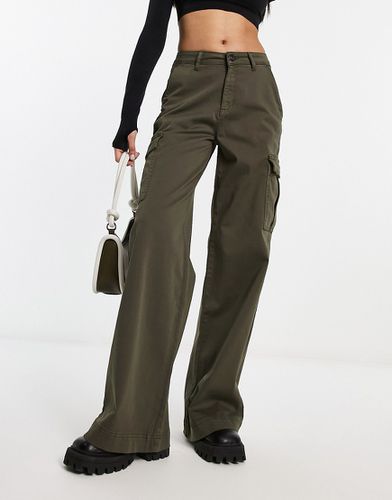 Pantaloni cargo a vita alta oliva a fondo ampio - Urban Classics - Modalova
