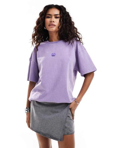 T-shirt oversize lilla slavato - Urban Revivo - Modalova