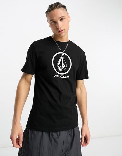 Crisp Stone - T-shirt nera con logo sul petto - Volcom - Modalova
