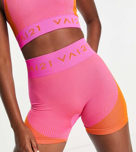 Pantaloncini tecnici senza cuciture rosa e arancioni in coordinato - VAI21 - Modalova