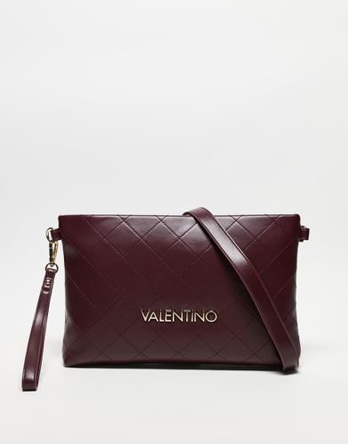 Valentino - Nur Re - Pochette grande trapuntata bordeaux con cinturino da polso - Valentino Bags - Modalova