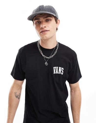 T-shirt nera con logo piccolo stile college - Vans - Modalova