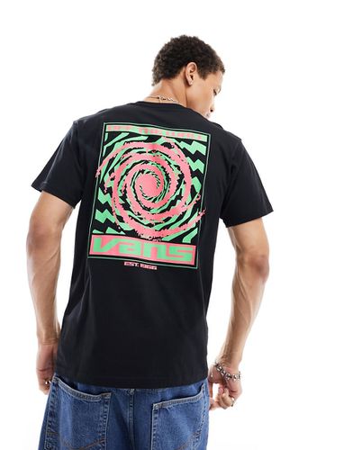 T-shirt nera con stampa a spirale sul retro - Vans - Modalova