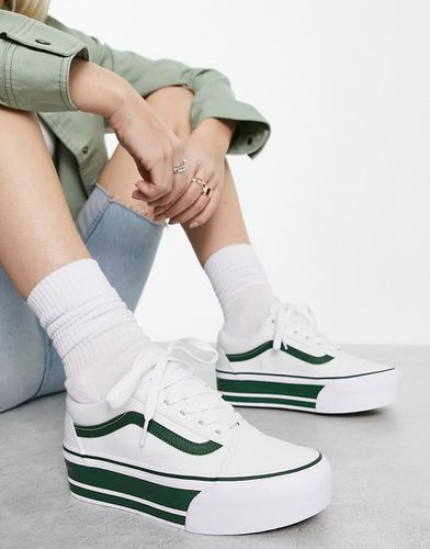 Old Skool - Sneakers bianche con righe verdi sportive e suola rialzata - Vans - Modalova