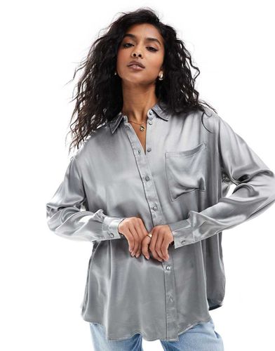 Aware - Camicia oversize in raso chiaro - Vero Moda - Modalova