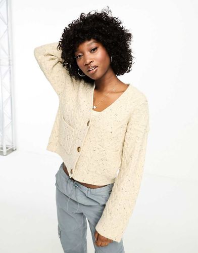 Aware - Cardigan premium in maglia a trecce color crema - Vero Moda - Modalova