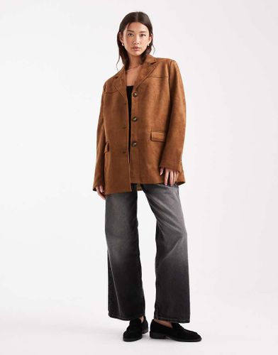 Blazer oversize en imitation daim - Camel - Vero Moda - Modalova
