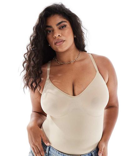 Body stile perizoma beige senza cuciture con spalline sottili - Vero Moda Curve - Modalova