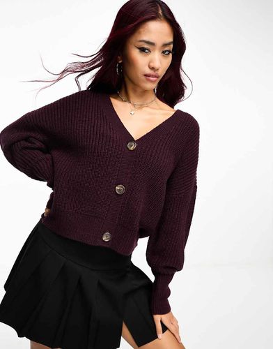 Cardigan bordeaux con bottoni - Vero Moda - Modalova