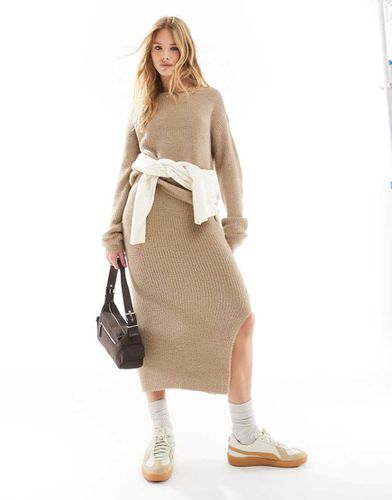 Gonna midi beige soffice in coordinato - Vero Moda - Modalova