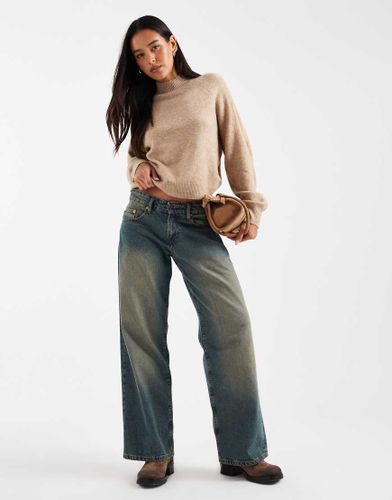 Pull col montant avec manches volumineuses - Vison mélangé - Vero Moda - Modalova