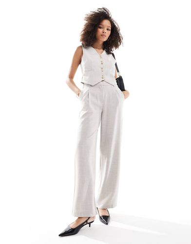 Pantaloni sartoriali a fondo ampio sabbia mélange in coordinato - Vero Moda - Modalova