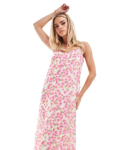 Vestito midi con spalline sottili a fiori - Vero Moda Petite - Modalova