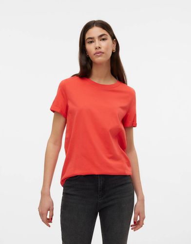 T-shirt papavero con maniche risvoltate - Vero Moda - Modalova