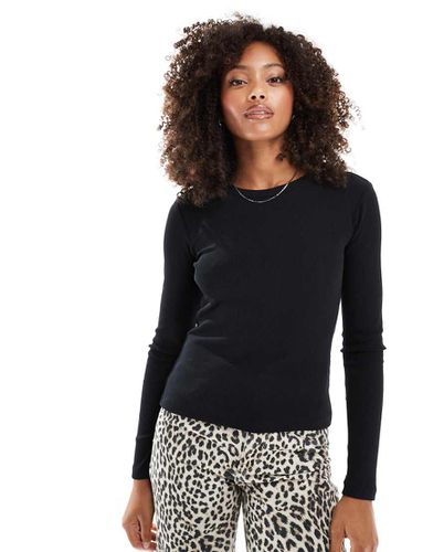 Top mini a coste a maniche lunghe - Vero Moda - Modalova