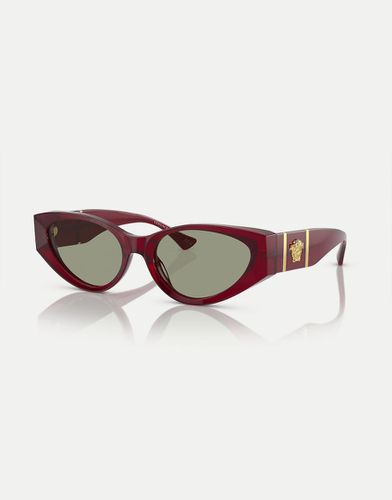 Ve4454 - Occhiali da sole cat-eye bordeaux con lenti verdi - Versace - Modalova