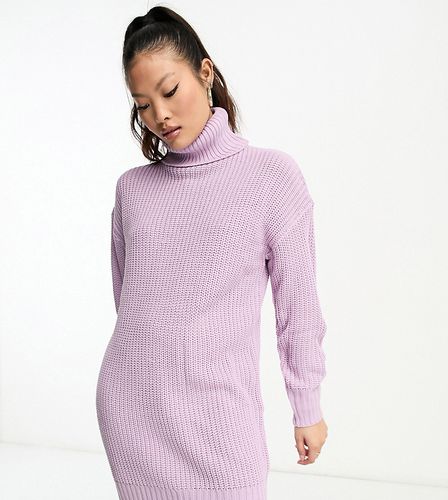 Vestito maglia accollato lilla - Violet Romance Petite - Modalova