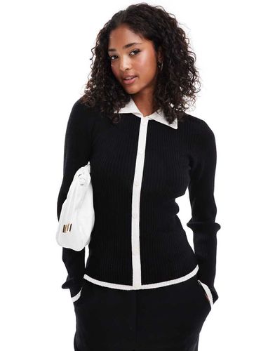 Cardigan monocromatico con abbottonatura finta a contrasto - YAS - Modalova