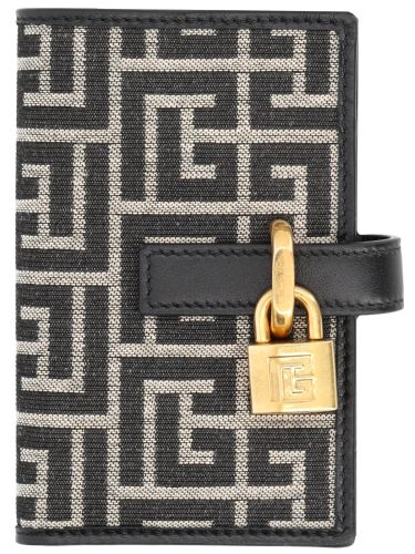 Monogram card holder with padlock - balmain - Modalova