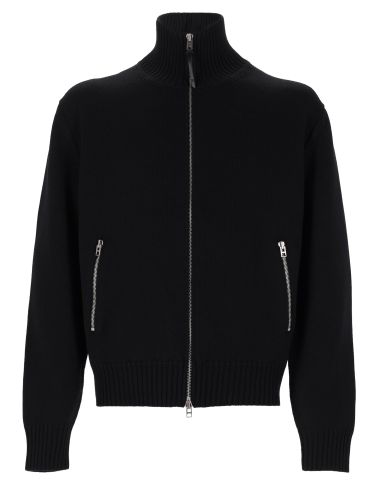 Maglia in lana merino con zip e patch - tom ford - Modalova