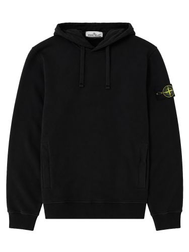 Felpa con cappuccio e patch logo - stone island - Modalova