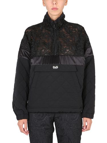 Giacca anorak con patch logo - dolce & gabbana - Modalova