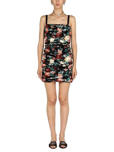 Rose embroidery short dress - dolce & gabbana - Modalova