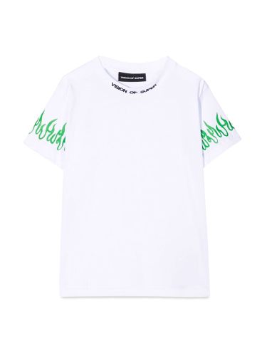 T-shirt with green spray flames - vision of super - Modalova