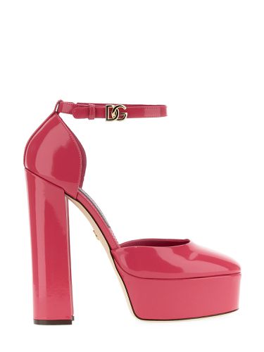 Glossy leather platform pumps - dolce & gabbana - Modalova