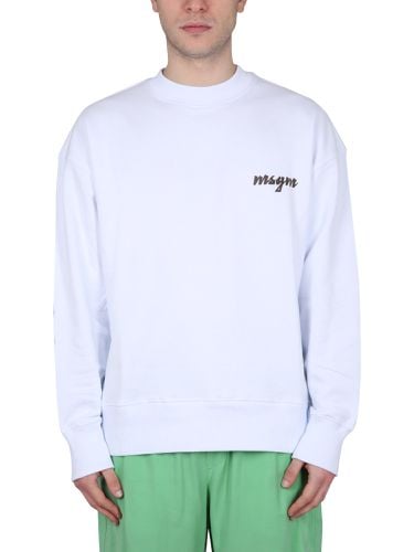 Msgm crewneck sweatshirt with logo - msgm - Modalova